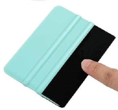 Professional Vinyl Wrap Squeegee Applicator for Expert Results,Wrapping Sign Decal Plastic Tool Felt Edge, Turqouise Color