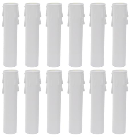 ABOOFAN 12 Fundas Para Portalámparas E14 Cubiertas Para Velas De Lámpara De Araña De Plástico Reemplazo De La Tapa Del Portalámparas 4.13X0.90X0.86In Para Lámparas Colgantes Y De Techo