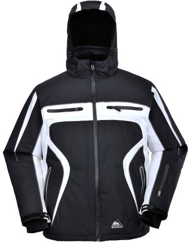Cox Swain Titanium Herren Ski-/Snowboard Funktionsjacke Finley RECCO 15.000mm, Colour: Black/White - Black Zipper, Size: M
