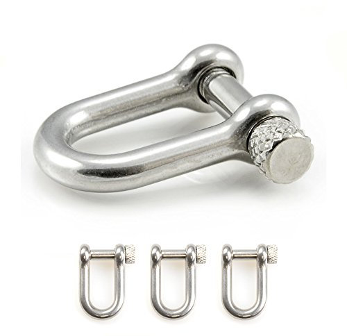 Manille droite en acier avec un axe à visser simple à manier, manille en forme de U, idéale avec les paracordes 550, confection de bracelets, grandeur: S, 26mm x 20mm, couleur: argent, de la marque Ganzoo – lot de 3 manilles