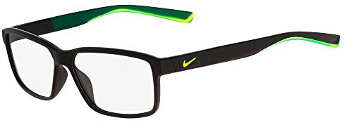 Nike 7092 001 55 Brillengestelle, Schwarz (Matte Black/Volt)
