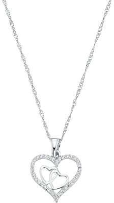 amor Kette mit Anhänger für Damen, Sterling Silber 925, Zirkonia Herz
