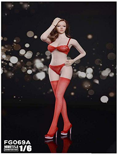 ZSMD 1/6 Nahtlose Strümpfe, Spitze, Unterwäsche-Set, Optionale Action-Puppenkleidung für HT Verycool TTL Play Phicen B