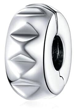 ZiNuo 925 Sterling Silber Herz Anhänger Kreuz Verschluss für Pandora Armbänder, Sterling Silber Kristall Sterling Silber