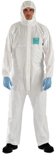 DSTOCK60 - Combinaison AlphaTec 2000 Ts plus Taille S - Blanc - Combinaison de protection jetable à capuche - Protection chimique de catégorie III - Industrie, Chimie