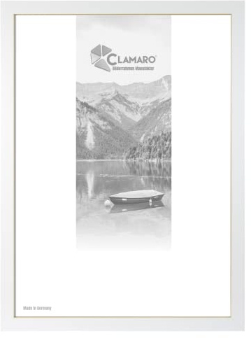 Clamaro Collage Cornice Portafoto 90x125 cm | Bianco opaco | Cornice in MDF incl. vetro acrilico infrangibile, pannello posteriore e ganci in metallo