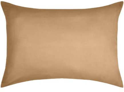 STOF - Kopfkissenbezug, Größe 50 x 70 cm, 100% Baumwolle, Öko-Tex Zertifiziert, hervorragende Qualität, Farbe: Curry, Modell Eden, Bettwäsche, weich und bequem, Uni, Uni