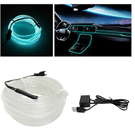 CGEAMDY Kit de Iluminación Ambiental para Decoración de Coche, Ambiental del Coches DIY Iluminación Interior Luz Decorativa, Iluminación Ambiental para Decoración de Interior Coche(Azul)