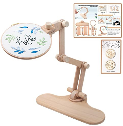 Rianpesn aro Bordado - Bastidor Bordado Ajustable para Manualidades - aro Bordado Ajustable Giratorio para Costura, Bordado, Costura