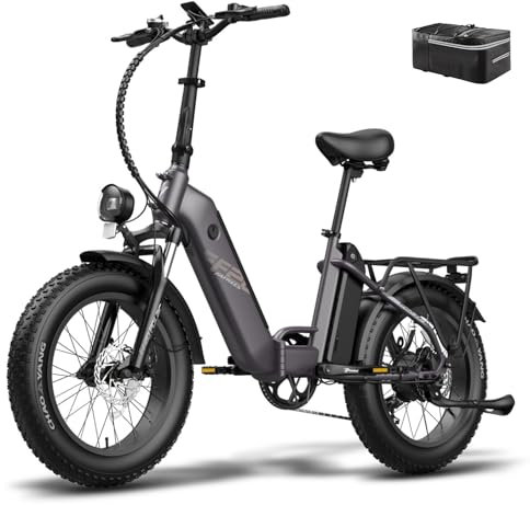 Fafrees FF20 Polar E-Bike Klapprad Elektrofahrrad 20 * 4.0 Zoll, Fatbike Doppelbatterie 20.8Ah/24Ah/26.8Ah, E Bike Herren Reichweite bis 110-170km, Mountain E-Fahrrad Damen (20.8Ah Akku, Schwarz)