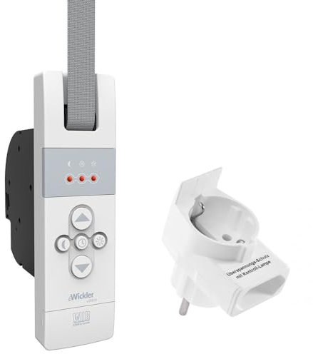 WIR elektronik, eWickler Comfort, eW810, Elektrischer Gurtwickler, für 23mm Gurtband, Unterputz, Zugkraft bis 50kg, inkl. Netzstecker + Kombi-Duplex-Stecker mit Überspannungsschutz