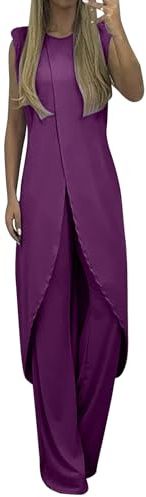 Mono elegante para mujer, 2 piezas, sin mangas, traje de pantalón ajustado a la figura, cárdigan de manga larga + pantalones de pierna ancha, ropa de salón, boda, dama de honor, fiesta, traje de