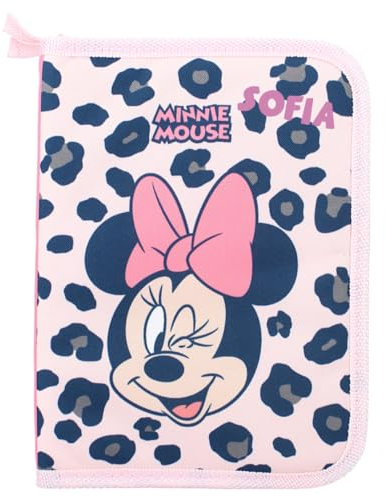 Undercover Federmappe Minnie Mouse Mädchen - Personalisiert mit Name - Federtasche Disney in rosa mit Inhalt Stiften Schere Block - Schüleretui Grundschule Schulanfang Kinder