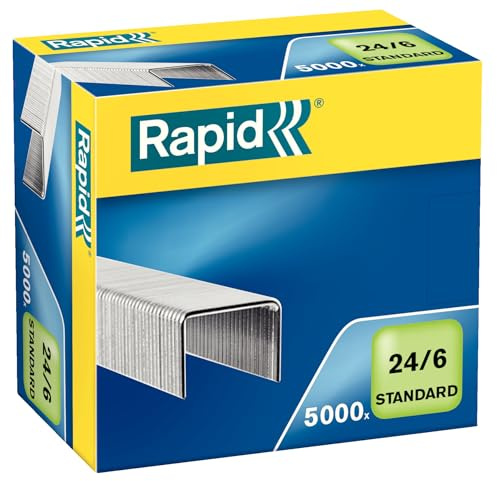 Rapid Agrafes 24/6 mm standard galvanisées 10 x 5000 pièces 24859800