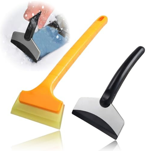 2PCS Grattoir à Glace pour Voiture, Gratte-Glace Voiture Pelle à Neige sans Trace Portable,Dégivrer Les Pare-Brise et Les Vitres Pelle à Neige, Multifonctionnel Raclette Givre Antigivre
