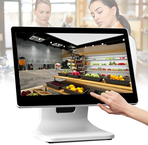 SAIYERUS Terminal POS para pequeñas Empresas, Punto de Venta Caja registradora con Windows-10 Professional, Pantalla táctil de 15,6, 4 GB de RAM, SSD de 64 GB, 1920 x 1080 píxeles (Solo Hardware)