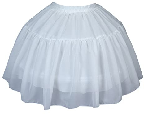 Kadagg Crinolina Sottogonna Sottoveste Gabbia Lunghezza al Ginocchio per Donne Ragazze Abito da Sposa Abito Vintage Gonna a Cerchio Bianca in Chiffon