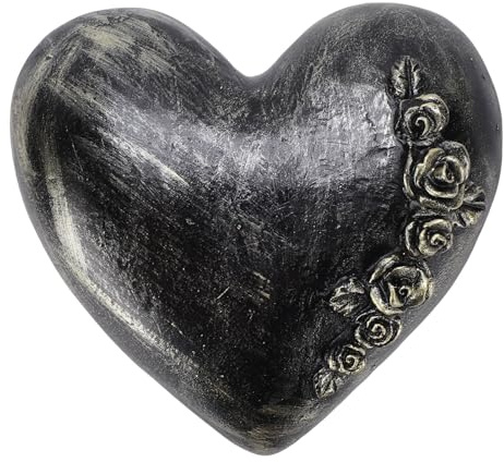 Fdit Piedra Conmemorativa para Mascotas, Marcador de Tumba de Resina Resistente en Forma de Corazón con Grabado Personalizado para Decoración de Patio de Jardín