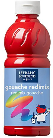 Lefranc Bourgeois Gouache Redimix Color and Co-, Carmin, Tempera Kinderfarbe - 500ml