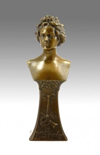 Ludwig Van Beethoven skulptur – bronsbyst/bronsfigur – signerad – köp konst
