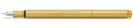 Kaweco SPECIAL Füllhalter Messing I Premium Füllfederhalter für Tintenpatronen mit hochwertiger Stahlfeder I Exklusiver Füller mit Geschenk Metallbox 17 cm I Federbreite: F (Fein)
