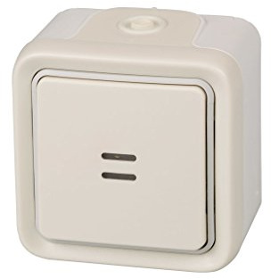 Legrand, 191520 Plexo - Interruptor de pared luminoso, pulsador estanco de superficie de la gama Plexo, interruptor exterior, resistente al agua (IP55), color blanco