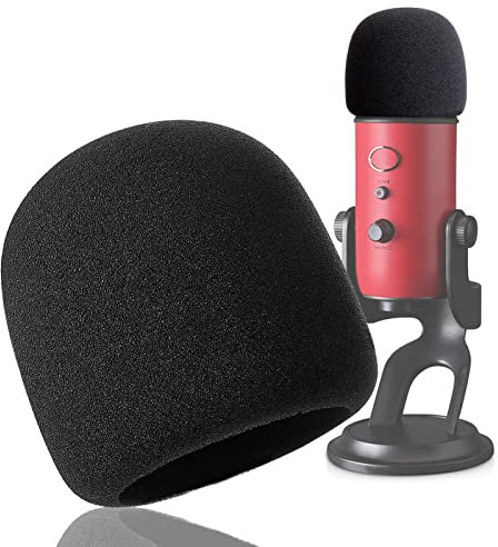 Popschutz für Blue Yeti - Mikrofon Pop Filter Windschutz Schaumstoff kompatibel mit Blue Yeti, Yeti Pro von YOUSHARES (Schwarz)