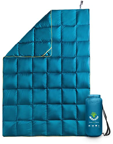 4 monster dunfilt lätt, kompakt utomhus campingfilt supervarm, vattentät packningsbar filt för resor, picknick, camping, vandring (vintergrön, S: (127 x 178 cm)