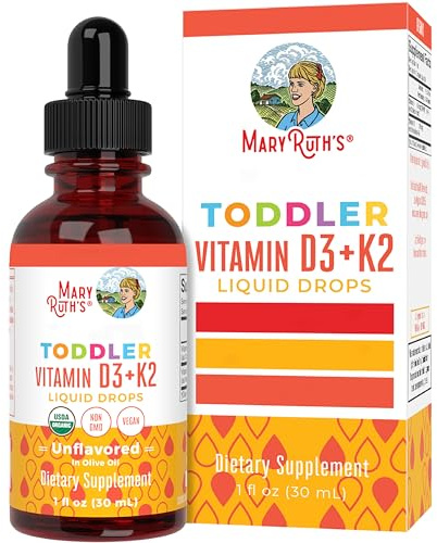 MaryRuth‘s, Toddler Vitamin D3 + K2 Drops, 30ml, Geschmacksneutral, Vegan, Glutenfrei, Sojafrei, Ohne Gentechnik
