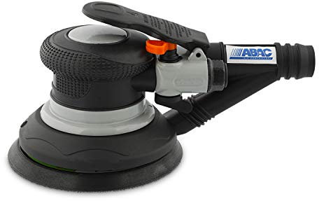 ABAC Smerigliatrice Orbitale Pneumatica G-225, Smerigliatrice per Dischi da 125mm, Smerigliatrice Auto aspirante, Inclusi Chiave Esagonale, Tubo e Sacco per Polvere