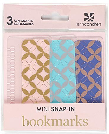 Erin Condren Snap-in Mini Planner Bookmark, Set of 3 Colorful Planner Accessories, Fits Spiral Coiled Notebooks & Agendas, Durable Plastic Page Markers for Stylish Organization, Mid Century Circles