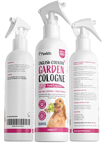 English Country Garden Floral Scented Cologne for Dogs 250ml - Alcohol-Free Dog Deodoriser Spray with Vitamin E and Pro-vitamin B5 - Dog-Friendly Odour Eliminating Perfume