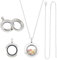 UNICRAFTALE 2 Stück Edelstahl Floating Medaillon Anhänger Kristall Doppelseitiger Rahmen Memory Medaillon Charm Glasbehälter Memory Flacher Runder Charm Mit 45cm Halskette Für Schmuckherstellung