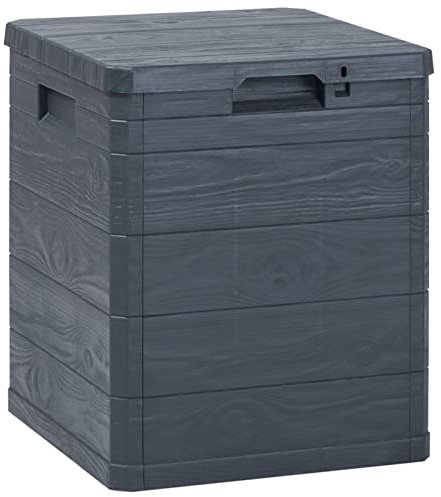 LAPOOH Caja de Almacenamiento de jardín, Baul Almacenaje Exterior, Baul Almacenamiento, Arcon Jardin Exterior, Caja De Almacenaje Exterior, 90 L Gris Antracita