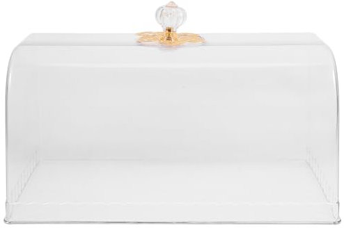 Cabilock Cloche Rectangulaire Transparente en Plastique Alimentaire avec Poignée pour Gâteau Plateau À Dessert Assiette De Fruits Protection Contre La Poussière