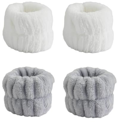 4 Pcs muñequeras para Lavar la Cara, Toalla de muñeca,Microfibra para Lavarse Cara de Evitan Que Líquido se Derrame por Tus Brazos.