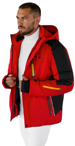 OZONEE Herren Skijacke Snowboardjacke Winterjacke Outdoorjacke Wasserdicht Funktionsjacke Outdoor Jacke Sport Schneejacke Winddicht Atmungsaktiv Schneefang Winter Warm 777/6453K/270 ROT 2XL