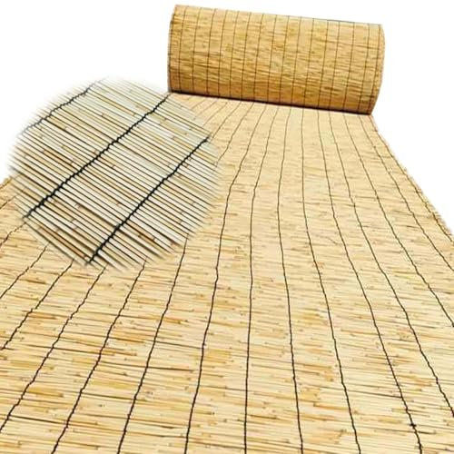 Vallas Jardin Exterior 30cm -180cm Pantalla De Caña Aislamiento de Sombra Rollos De Cercas Decorativas de Techo Estera De Bambú ocultacion para Balcón(Natural)