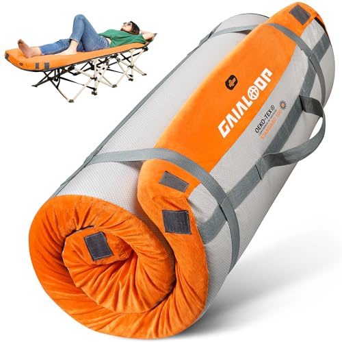 GAIALOOP 4 INCH Extra Thick Memory Foam Camping Mattress, 30D Foam Camp Pad for Car Tent Cot, Roll Up Mattress for Guests Sleepovers RV Truck Camper[Cot:72 * 24 * 4]