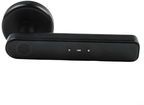 Serratura biometrica digitale con password elettronica, con chiave, maniglia in lega di zinco, per casa, ufficio, camera da letto, porta interna, con alimentatore di backup USB (nero)