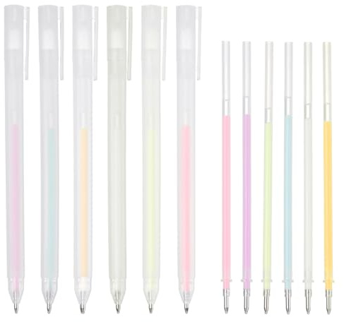 PATIKIL Bolígrafo De Pegamento De Secado Rápido, Rosa, Morado, Verde, Azul, Blanco, Naranja, Bolígrafo De Pegamento De Rodillo Punta Fina, Suministros Para Scrapbooking, 6 Unidades