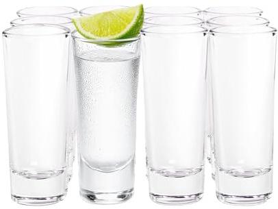 Large 60ml Shot Glasses Set of 12, Heavy Base Vodka Tequila Bar Shooters