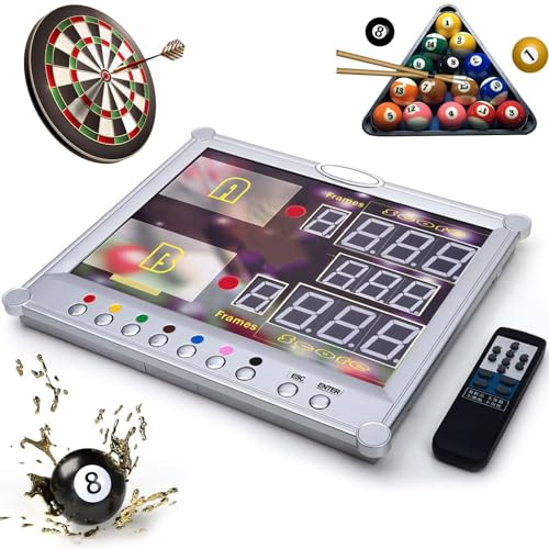 Tabellone segnapunti digitale a LED con telecomando, montaggio a parete e display da tavolo, per sala giochi e snooker