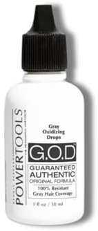 POWERTOOLS - GOD Grey Oxidizing Drops I Topfen zur Abdeckung von Grauen Haaren I Tiefes Eindringen I Dauerhafte Wirkung I Kompatibel mit anderen Produkten I 30 ml