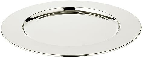 EDZARD Bajoplato Carlo, plateado, diámetro 30 cm, bandeja de servir, plato subyacente