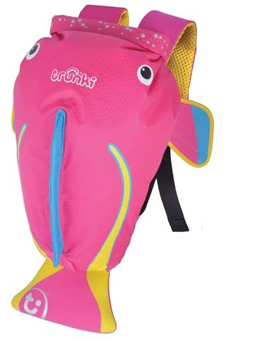 Trunki PaddlePak Wasserdichte Schwimmtasche Kinder Und Turnbeutel Wasserdicht Kinder | Schwimmrucksack Kinder | Schwimmbeutel Kinder Wasserdicht - Coral der Tropenfisch (Rosa)