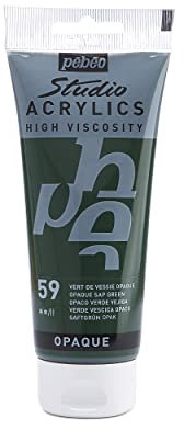 Pébéo - Acrílico Fine Studio - Pintura acrílica Verde - Verde Vejiga Opaco - 100 ml
