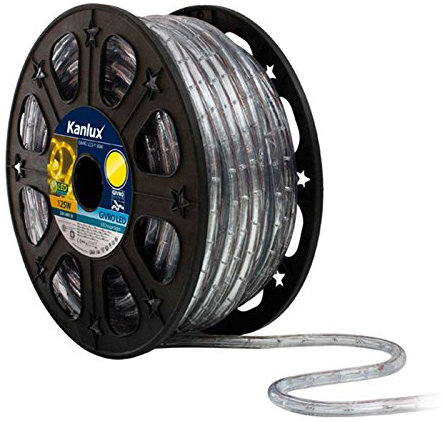 Kanlux 50 Meter LED GELB Lichterkette Lichtschlauch Lichterschlauch IP44 wasserdicht LED Schlauch für Innen- und Aussenbereich farbig (50 Meter GELB) energiesparende LED stromsparend