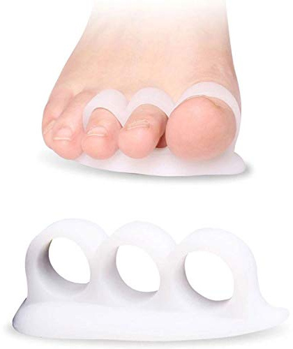 2X PEDIMEND Silicone Gel Toe Separator - Hammer Toe Straightener - Toe Dividers for Bunions - Avoid Toe Squeezing - Toe Separator for Overlapping Toes - Improves Balance & Foot Strength - Foot Care