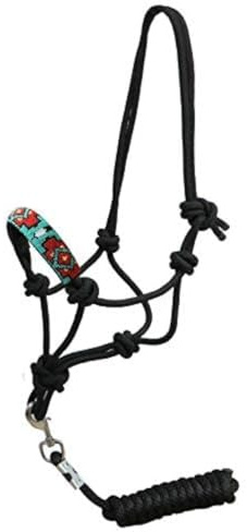 Showman Navajo Beaded Nose Cowboy Knot Rope Halter w/ 7' Lead